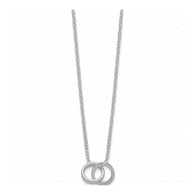 Sterling Silver 2-Rings Pendant Necklace – view 3