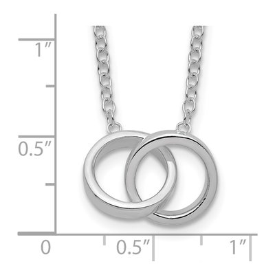 Sterling Silver 2-Rings Pendant Necklace – view 4