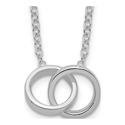 Sterling Silver 2-Rings Pendant Necklace