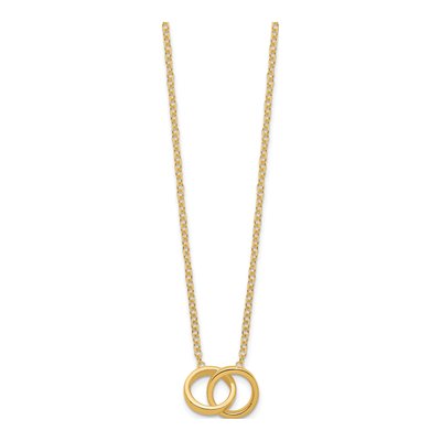 Gold-Plated Sterling Silver Two-Rings Pendant Necklace – view 2