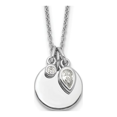 Sterling Silver CZ Pendant Necklace