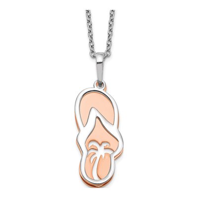 Sterling Silver Sandals Palm Tree Pendant Necklace – view 6