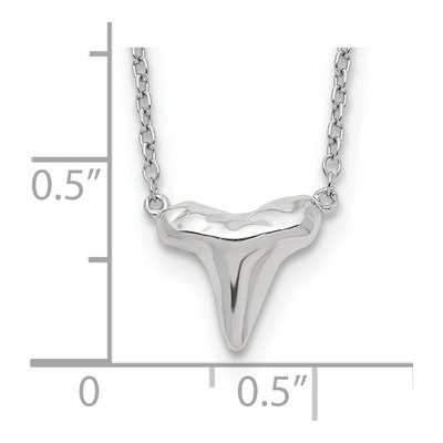 Sterling Silver Shark Tooth Pendant Necklace – view 4
