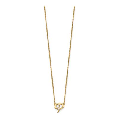 Gold-Plated Sterling Silver CZ Storm Cloud Pendant Necklace – view 3