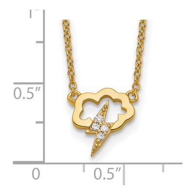 Gold-Plated Sterling Silver CZ Storm Cloud Pendant Necklace – view 4