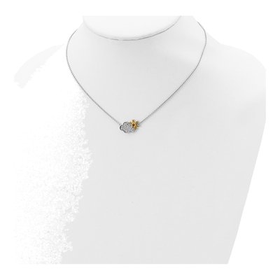 Sterling Silver CZ Cloud Sun Pendant Necklace – view 5