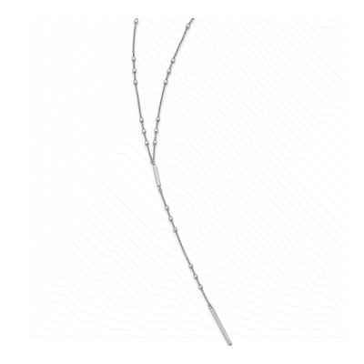 Sterling Silver Beaded Bar Y-Necklace – view 3