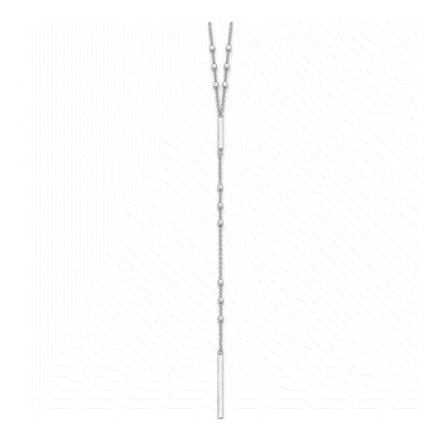 Sterling Silver Beaded Bar Y-Necklace
