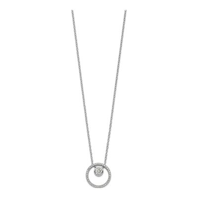 Sterling Silver CZ Circle Necklace – view 3