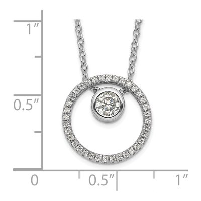 Sterling Silver CZ Circle Necklace – view 4