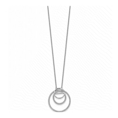 Sterling Silver CZ Loop Circles Pendant Necklace – view 3