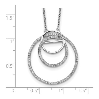 Sterling Silver CZ Loop Circles Pendant Necklace – view 4