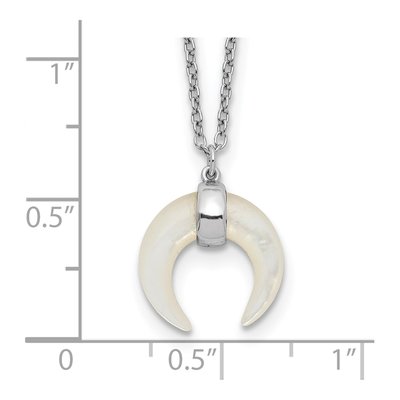 Sterling Silver Mother of Pearl Moon Necklace – view 4