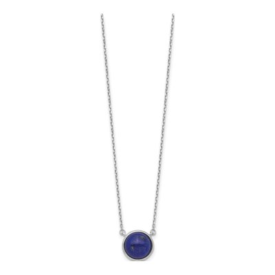 Sterling Silver Lapis Cabochon Necklace – view 3