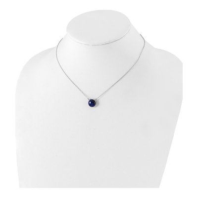Sterling Silver Lapis Cabochon Necklace – view 5