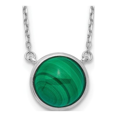 Sterling Silver Malachite Cabochon Necklace