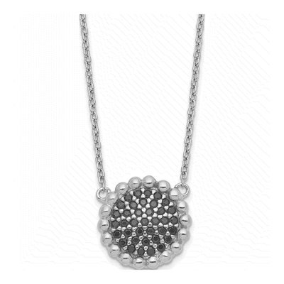 Sterling Silver Black CZ Necklace