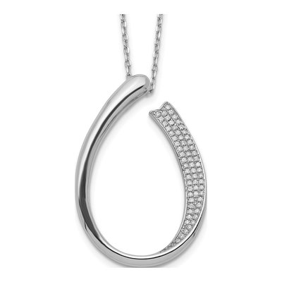 Sterling Silver CZ Micro Pave Necklace