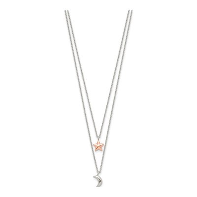 Rose Gold-Plated Sterling Silver Moon Star Pendant Necklace – view 3