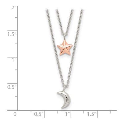 Rose Gold-Plated Sterling Silver Moon Star Pendant Necklace – view 4