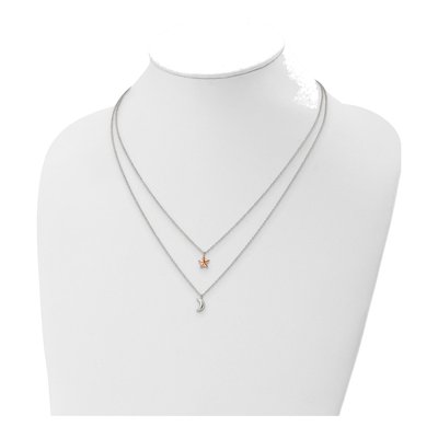 Rose Gold-Plated Sterling Silver Moon Star Pendant Necklace – view 5
