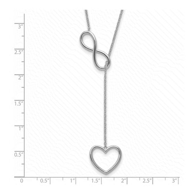 Sterling Silver Infinity Open Heart Y-Necklace Pendant Necklace – view 4