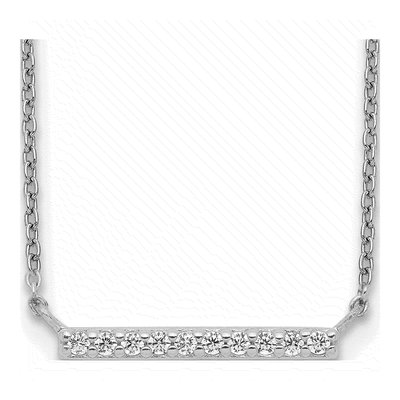 Sterling Silver CZ Bar Necklace