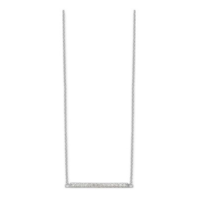 Sterling Silver CZ Bar Necklace – view 3