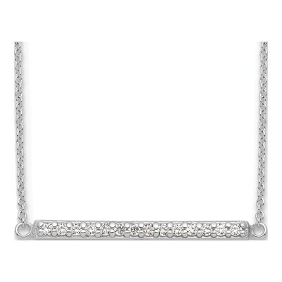 Sterling Silver CZ Bar Necklace