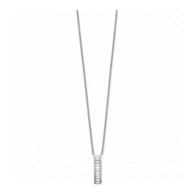 Sterling Silver CZ Vertical Bar Necklace – view 3