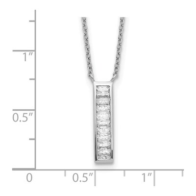 Sterling Silver CZ Vertical Bar Necklace – view 4