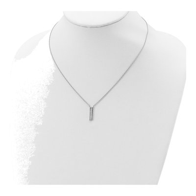 Sterling Silver CZ Vertical Bar Necklace – view 5