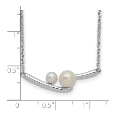 Sterling Silver Freshwater Cultured Pearl Bar Necklace – view 4
