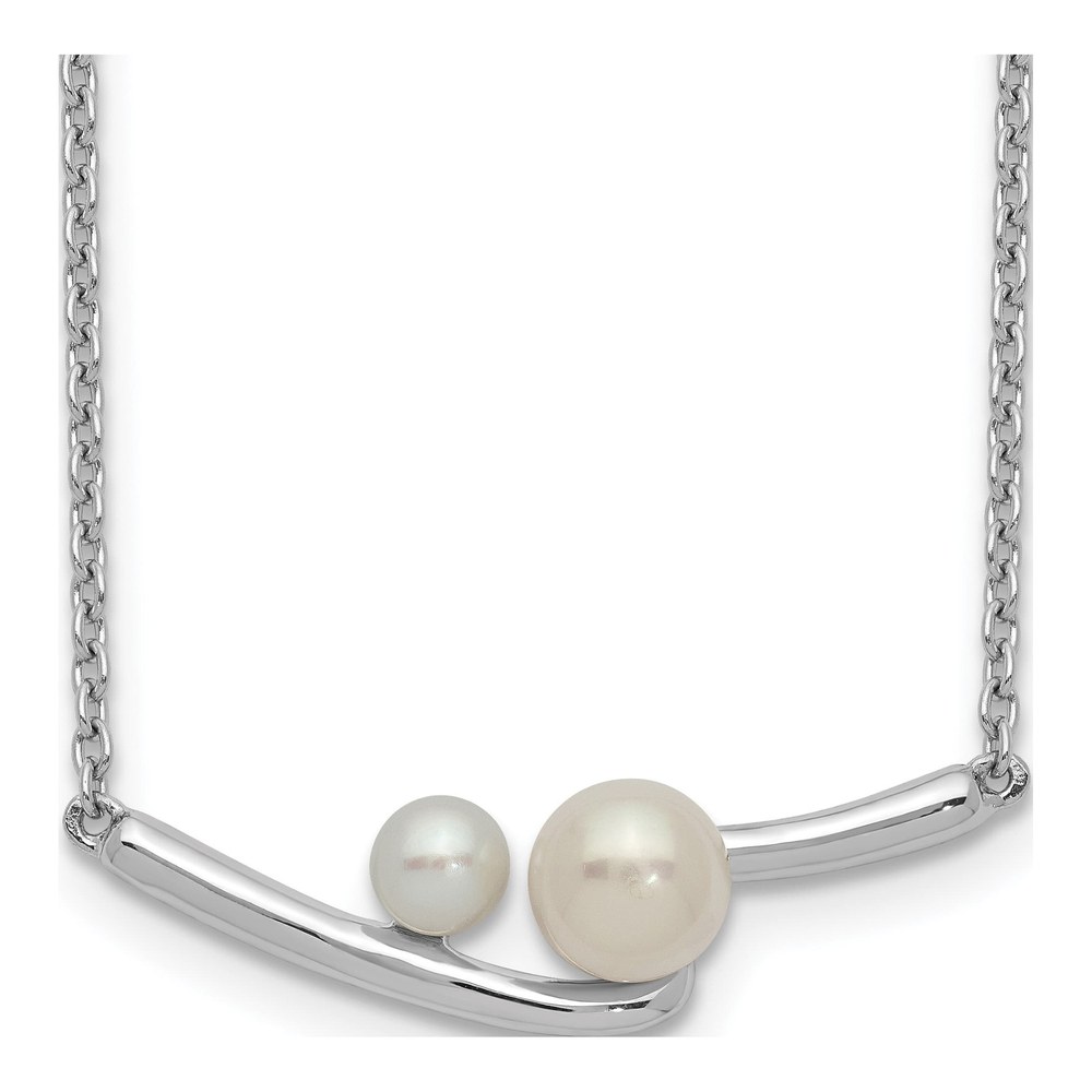 Sterling Silver Freshwater Pearl Bar Necklace