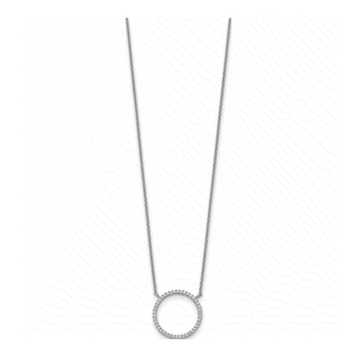 Sterling Silver CZ Circle Necklace – view 3