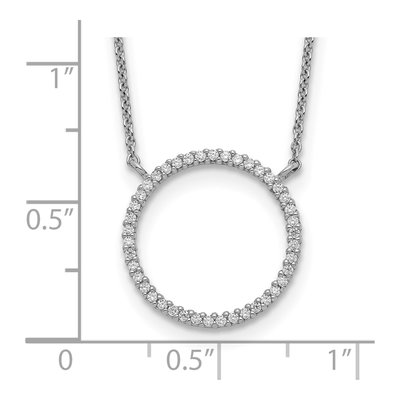 Sterling Silver CZ Circle Necklace – view 4