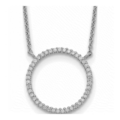 Sterling Silver CZ Circle Necklace