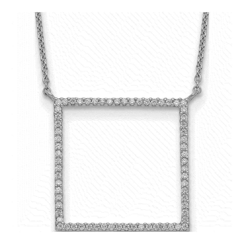 Sterling Silver Square CZ Necklace