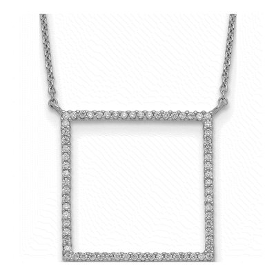 Sterling Silver Square CZ Necklace