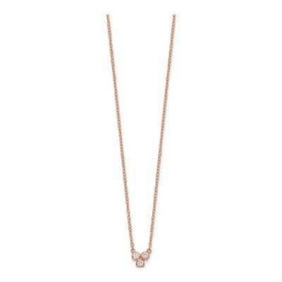 Rose Gold-Plated Sterling Silver 3-CZ Necklace – view 3