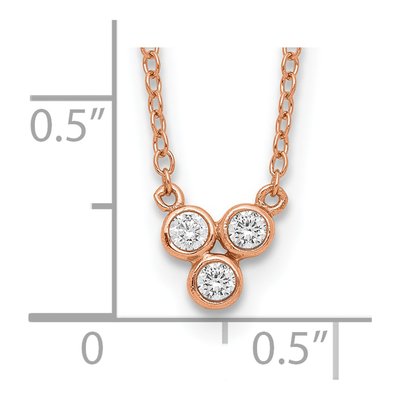 Rose Gold-Plated Sterling Silver 3-CZ Necklace – view 4