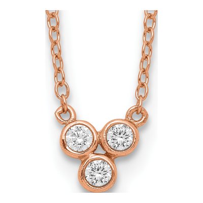 Rose Gold-Plated Sterling Silver 3-CZ Necklace