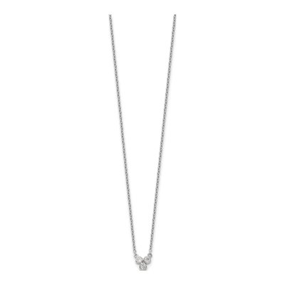 Sterling Silver 3-CZ Necklace – view 3