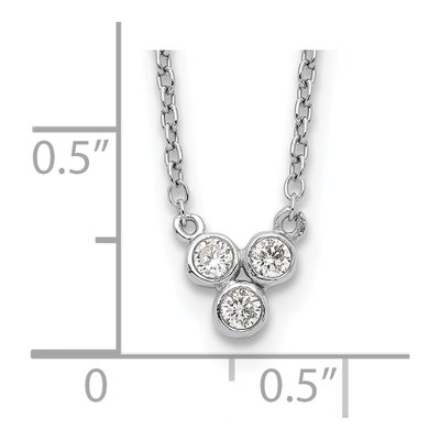 Sterling Silver 3-CZ Necklace – view 4