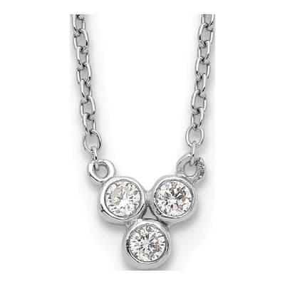 Sterling Silver 3-CZ Necklace