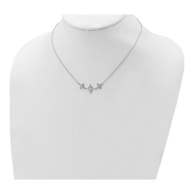 Sterling Silver CZ Three-Star Pendant Necklace – view 5