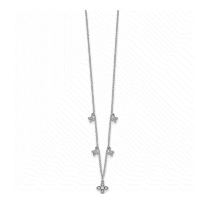 Sterling Silver CZ Cross Pendant Necklace – view 3