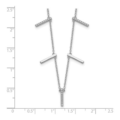 Sterling Silver CZ Vertical Bars Necklace – view 4