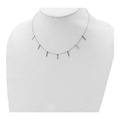 Sterling Silver CZ Vertical Bars Necklace – view 5