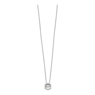 Sterling Silver CZ Hexagon Necklace – view 3